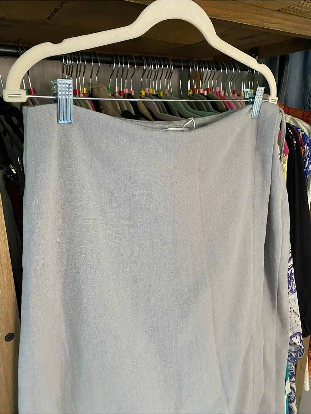 ZARA Gray Wrap Midi Skirt Overlay Pants! 🐦